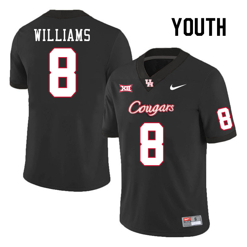 Youth #8 Devan Williams Houston Cougars College Football Jerseys Stitched-Black